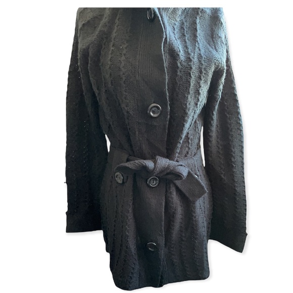 Alison Sherri Long sleeve hoodie Black Cardigan M - Picture 3 of 9